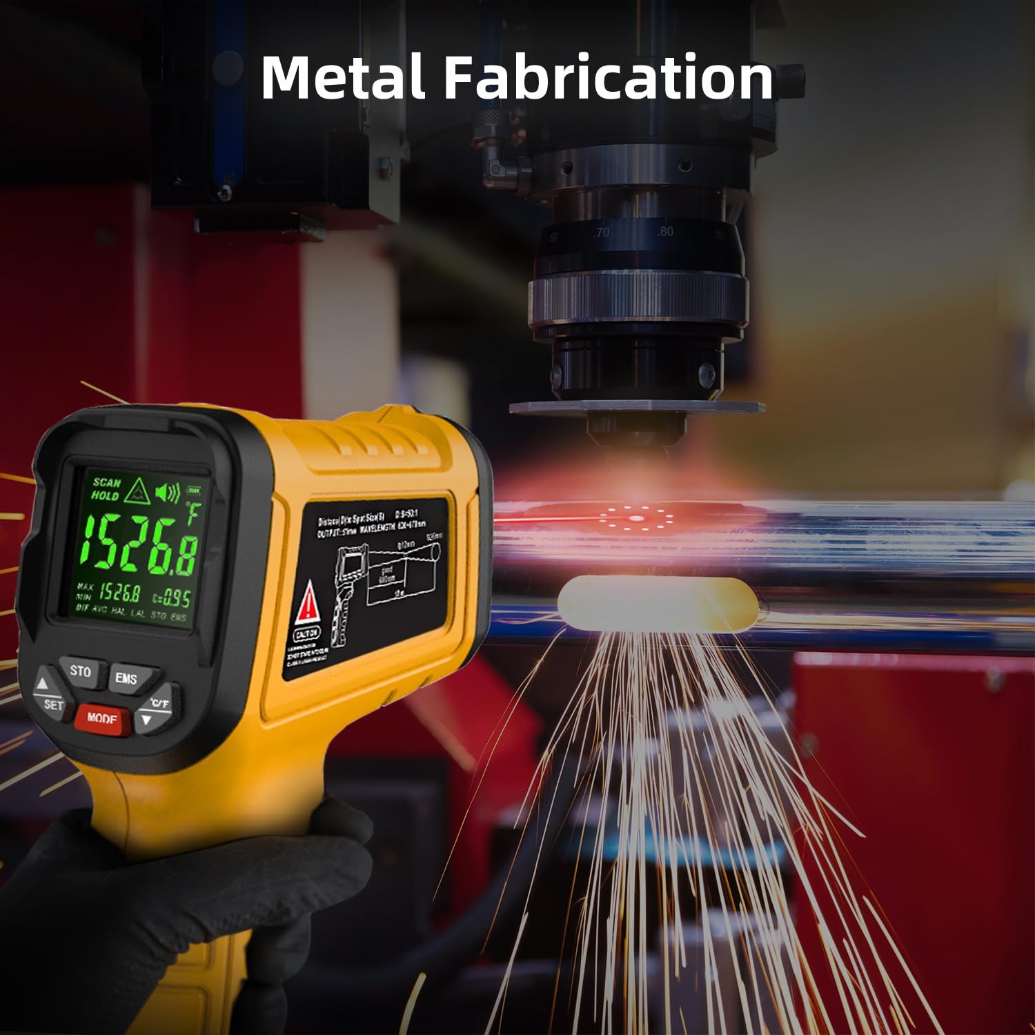 Infrared Thermometer Pyrometer 50:1 Industrial Temperature Gun -58℉~2552℉(-50...