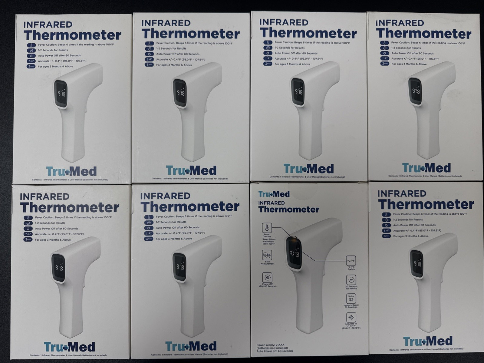 Lot Of 8 Tru+Med Infrared Thermometer