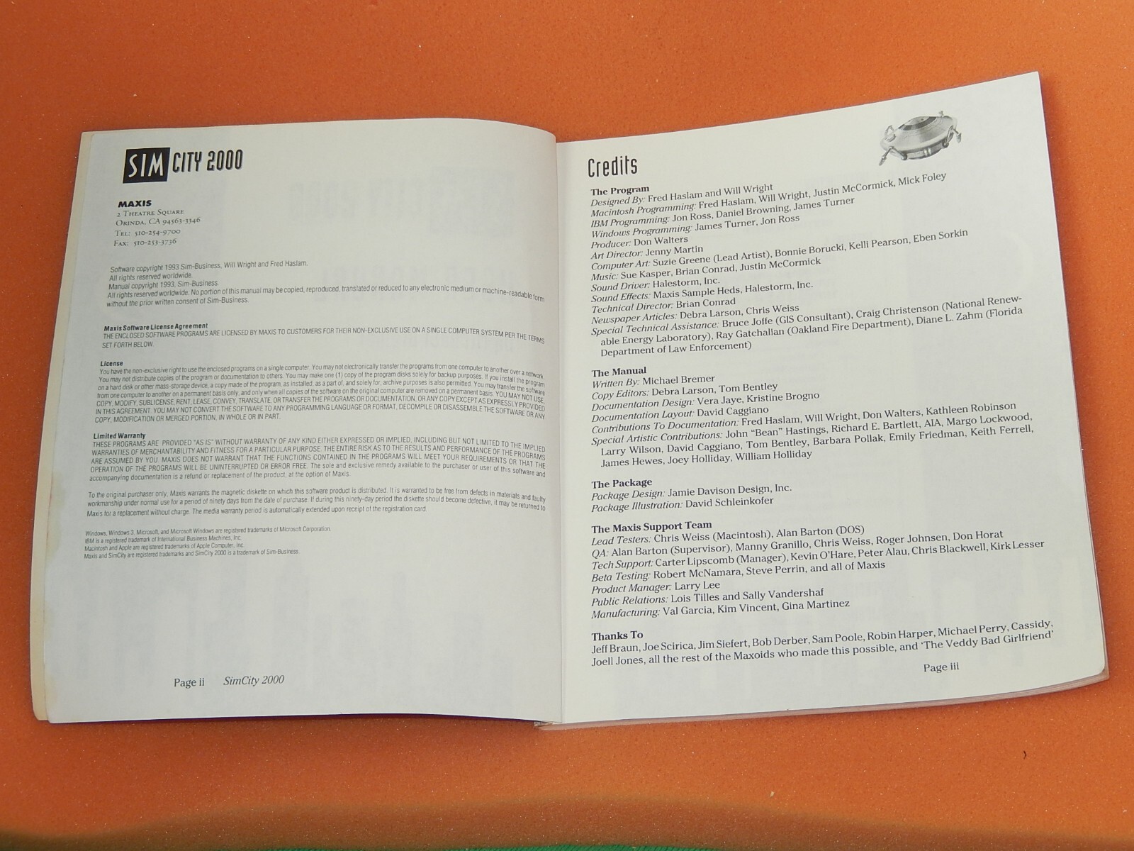 SIM City 2000 Ultimate Simulator 1993 Video Game User Guide Manual Only EUC