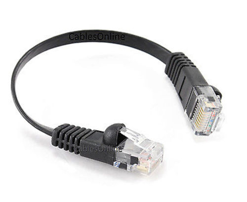5-PACK 6 inch CAT6 Network UTP Ethernet RJ45 Flat-Design Patch Cable, Black