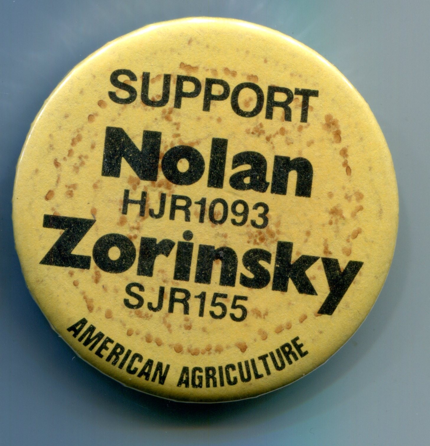 Support Nolan Zorinsky Pin, 1979 American Agriculture Movement