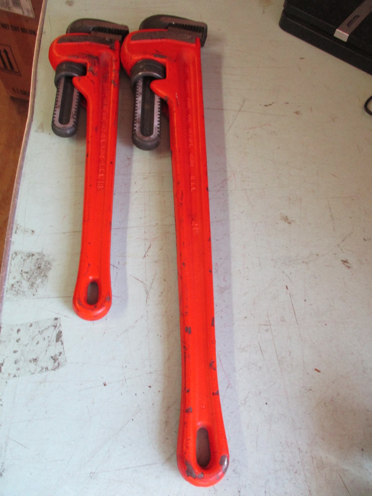 2 PACK RIDGID 18'' AND 24" HeavyDuty Straight Pipe Wrench Tool USA Ohio LB21