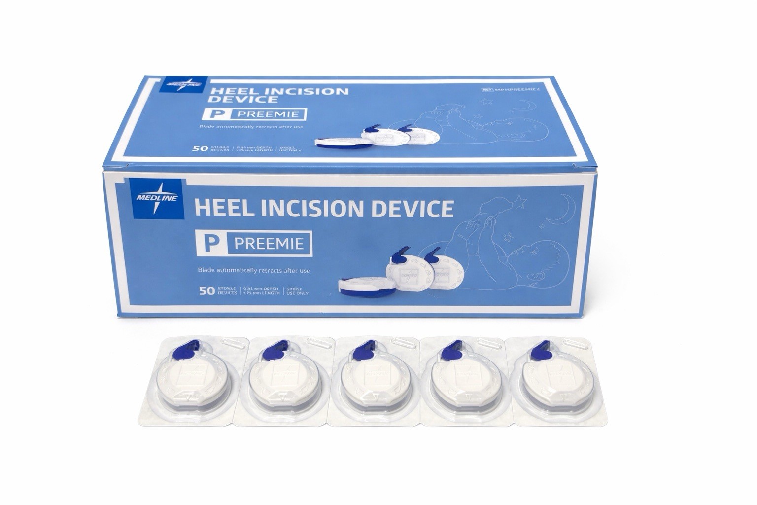 Medline Preemie Heel Device MPHPREEMIE2 50ct 0.85mm Depth 1.75mm Length