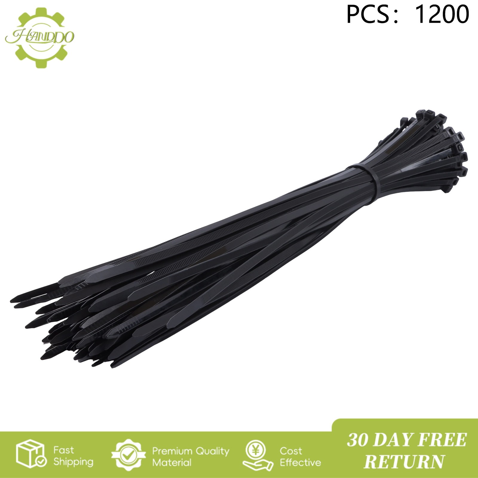 Zip Ties 14 inch with 50 lb Tensile Strength, Black Cable Ties, 1200 Pack