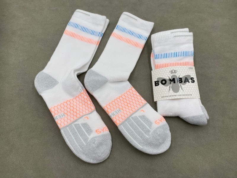 Bombas Men All-Purpose Performance Size L 3 Pairs Honeycomb Midweight Calf Sock