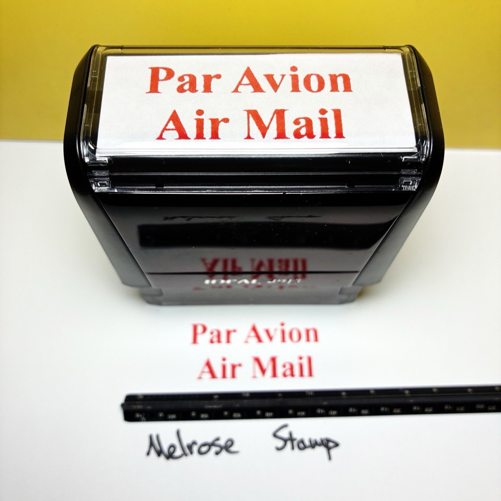 Par Avion Air Mail Rubber Stamp Red Ink Ideal 4913