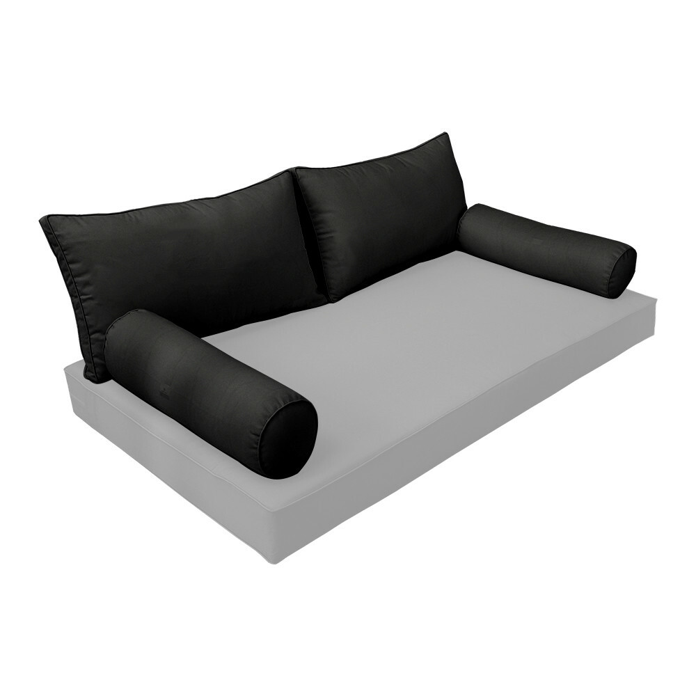 |SLIPCOVER ONLY| S2 Outdoor Bolster Backrest Pillow Covers Same Piped Twin AD109