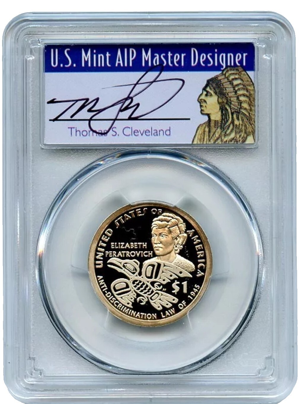 2020-S $1 Sacagawea ELIZABETH PCGS PF70DCAM FDOI Thomas Cleveland Native Coin..