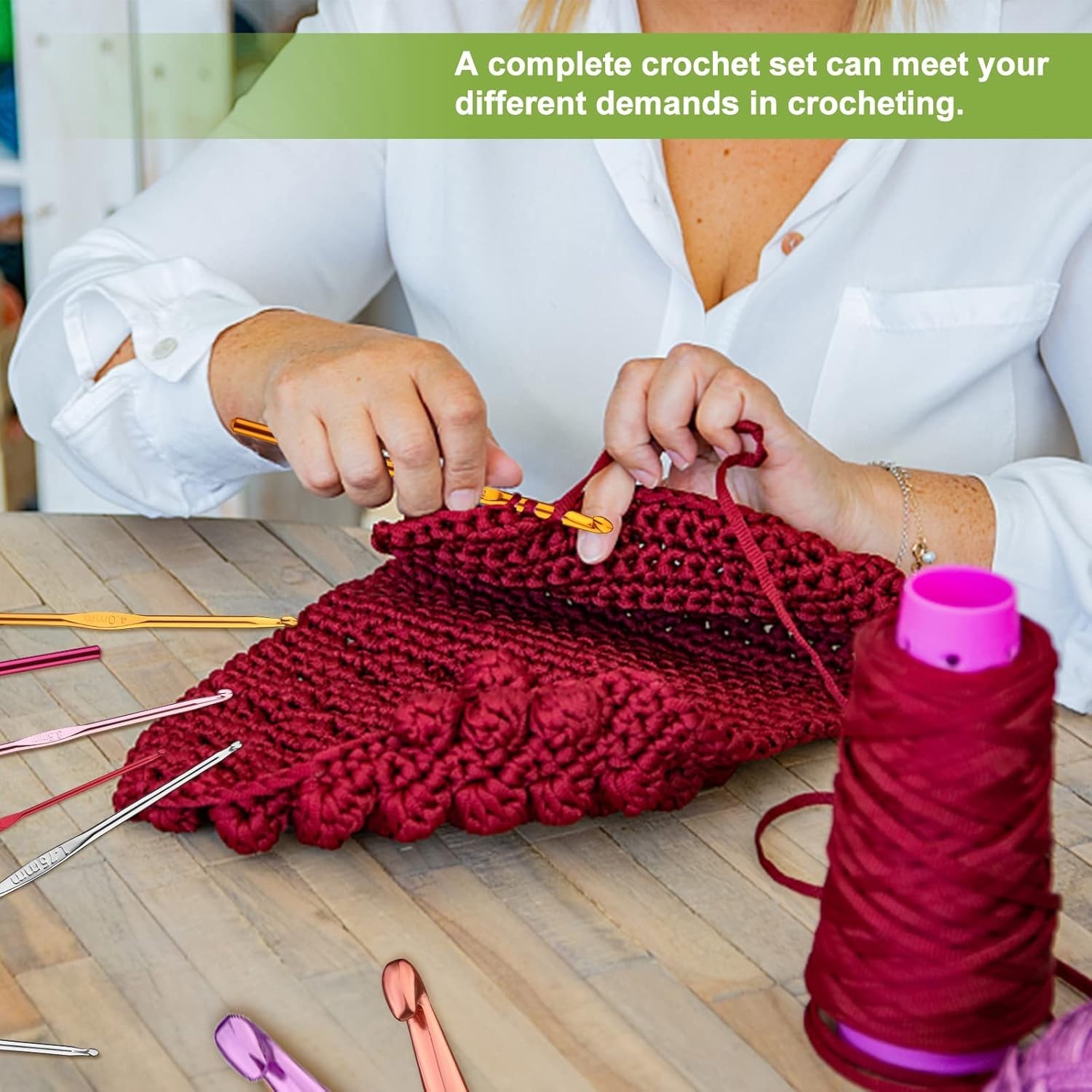 Colorful 54-Piece Crochet Hooks Set for Beginners - Comfortable & Versatile