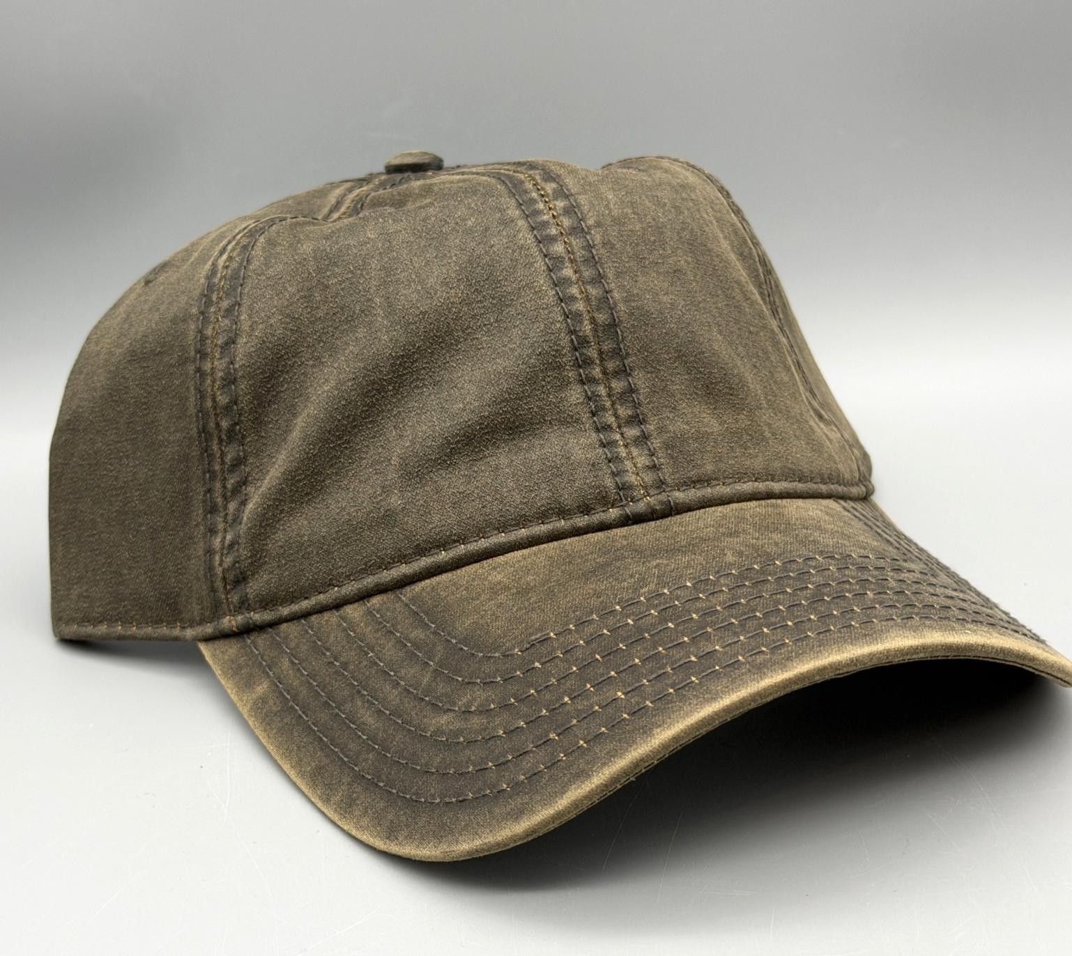 Otto Mineral Washed Wax Coated Brown Adjustable Baseball Cap Hat - NEW