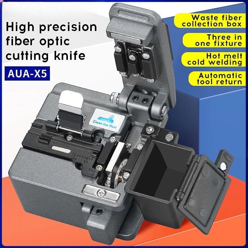AUA-X5 Fiber Cleaver FTTH Optical Fiber Cable Cutter Tool Fiber Optic Cutting