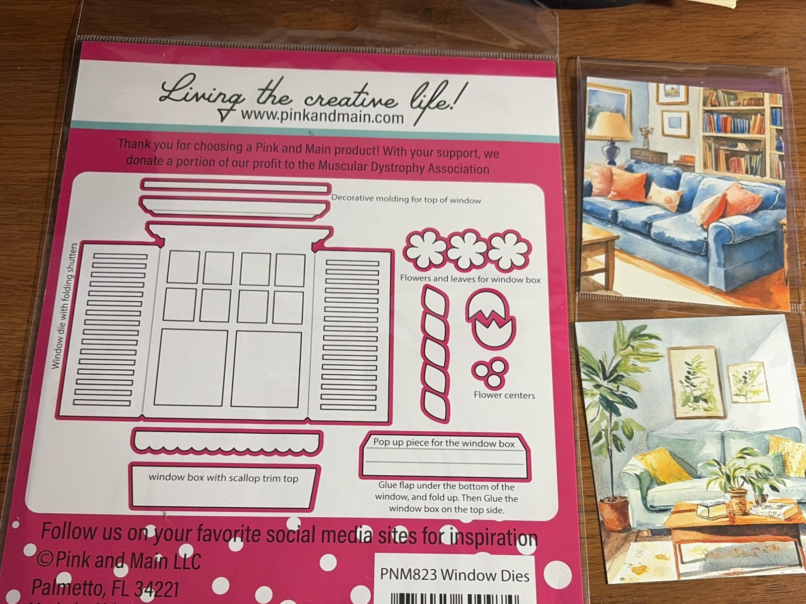 Pink & Main Window Dies set 2 window views panels