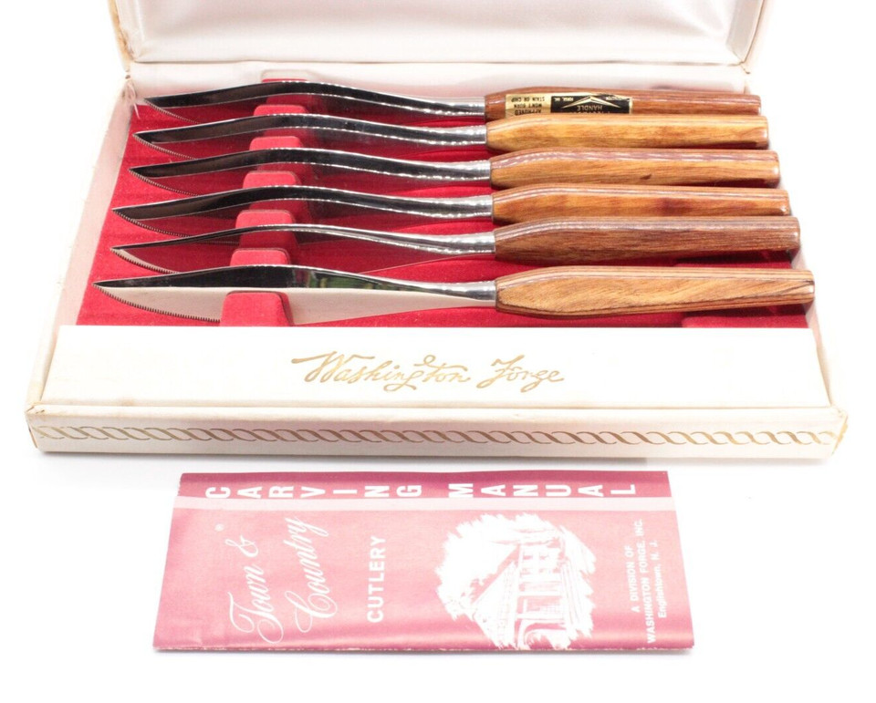 Washington Forge Stainless Steel Butter Knife Set Wood Handles (Set of 6)
