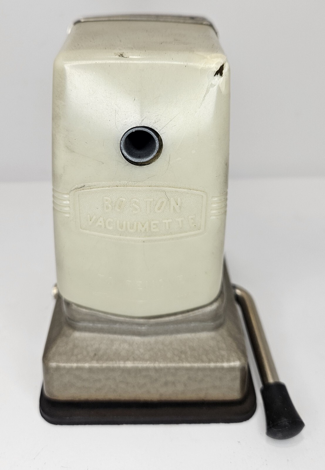 Vintage Boston Vacuumette Pencil Sharpener Suction Base Hand Crank
