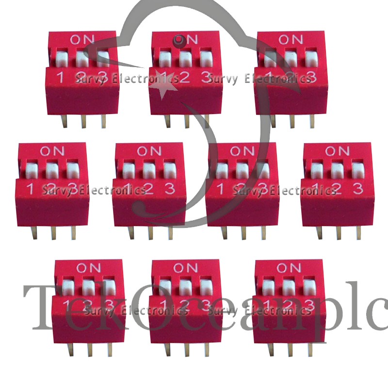 100pcs New 3P 3 Position DIP Switch Side Style 2.54mm Pitch Through Hole DIY