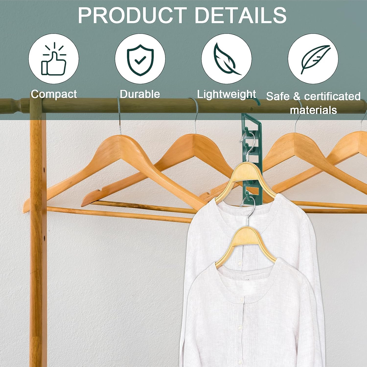 15 Pack Space Saving Hanger Holders, Sturdy Plastic Clothes Hangers, Multiple Sh