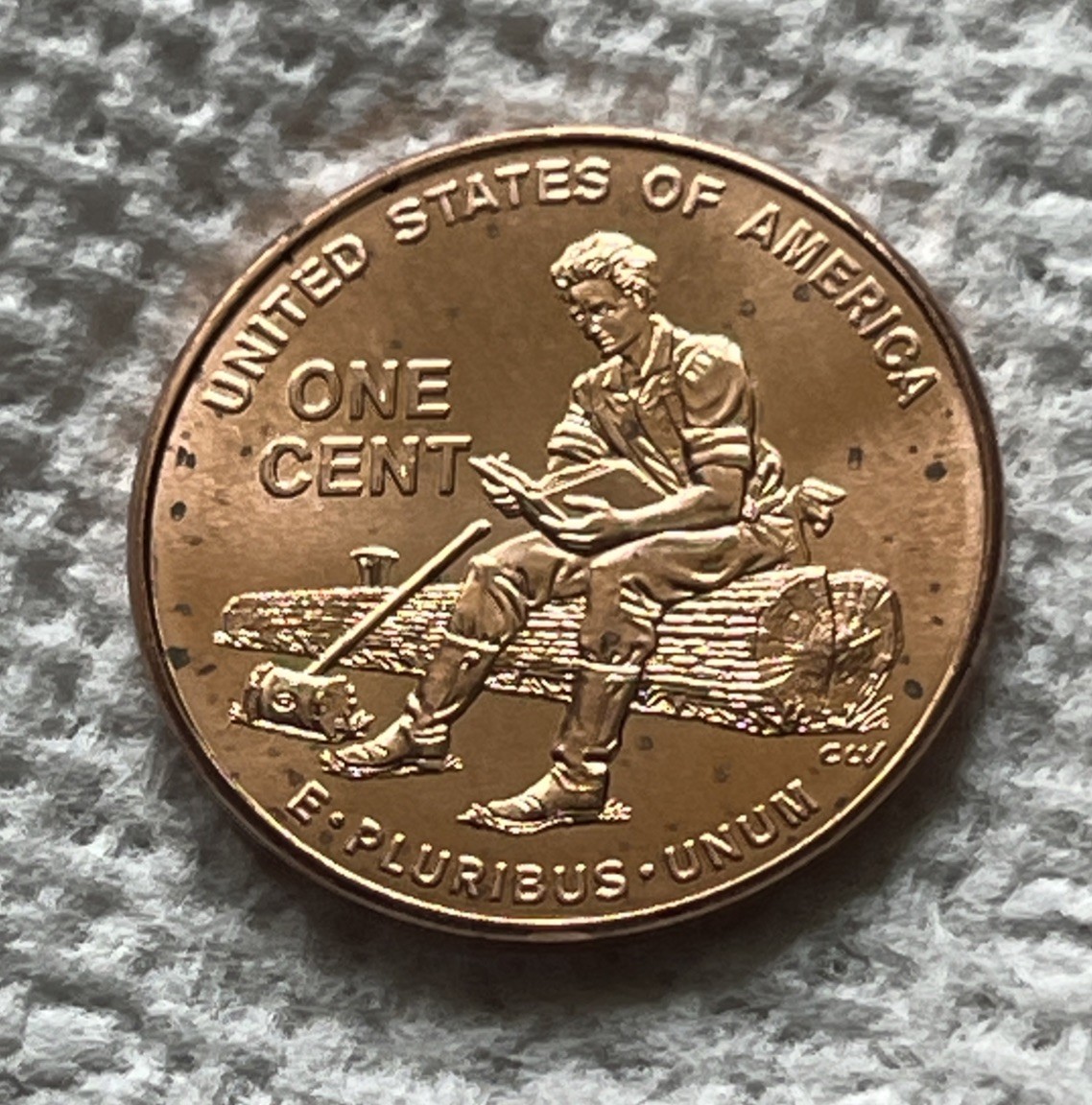 2009-P US coin 1 cent Penny Lincoln Reading Book on a Log Bicentennial