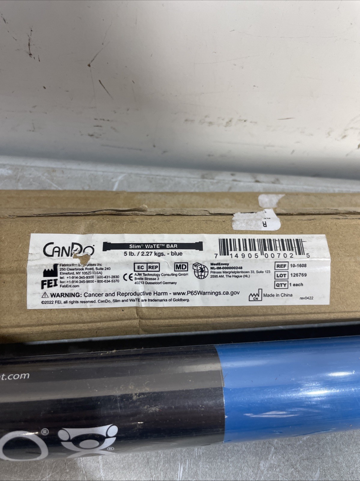 CanDo Slim WaTE Bar, Blue, 5 lbs.