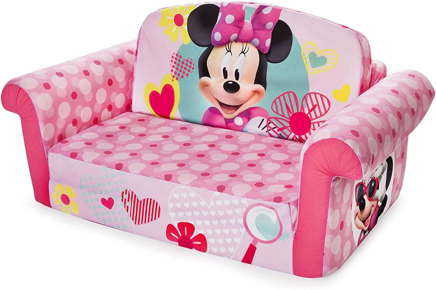 , Children'S 2 in 1 Flip Open Foam Sofa, Minnie Mouse, by Spin Master