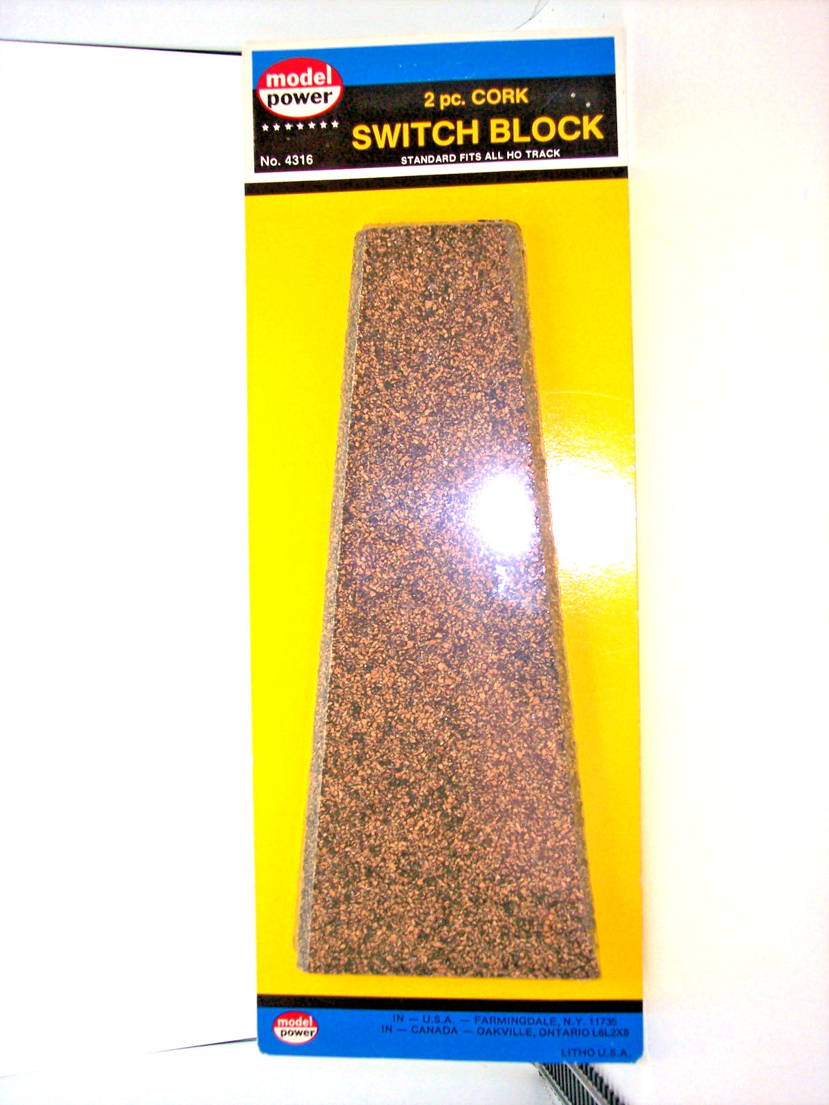 HO MODEL POWER 2 PC. CORK SWITCH BLOCK # 4316 STANDARD FITS ALL HO TRACK