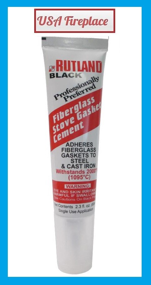 RUTLAND 77E E-Z Spread Fiberglass Stove Gasket Cement 2.3 Oz Black FREE USA SHIP