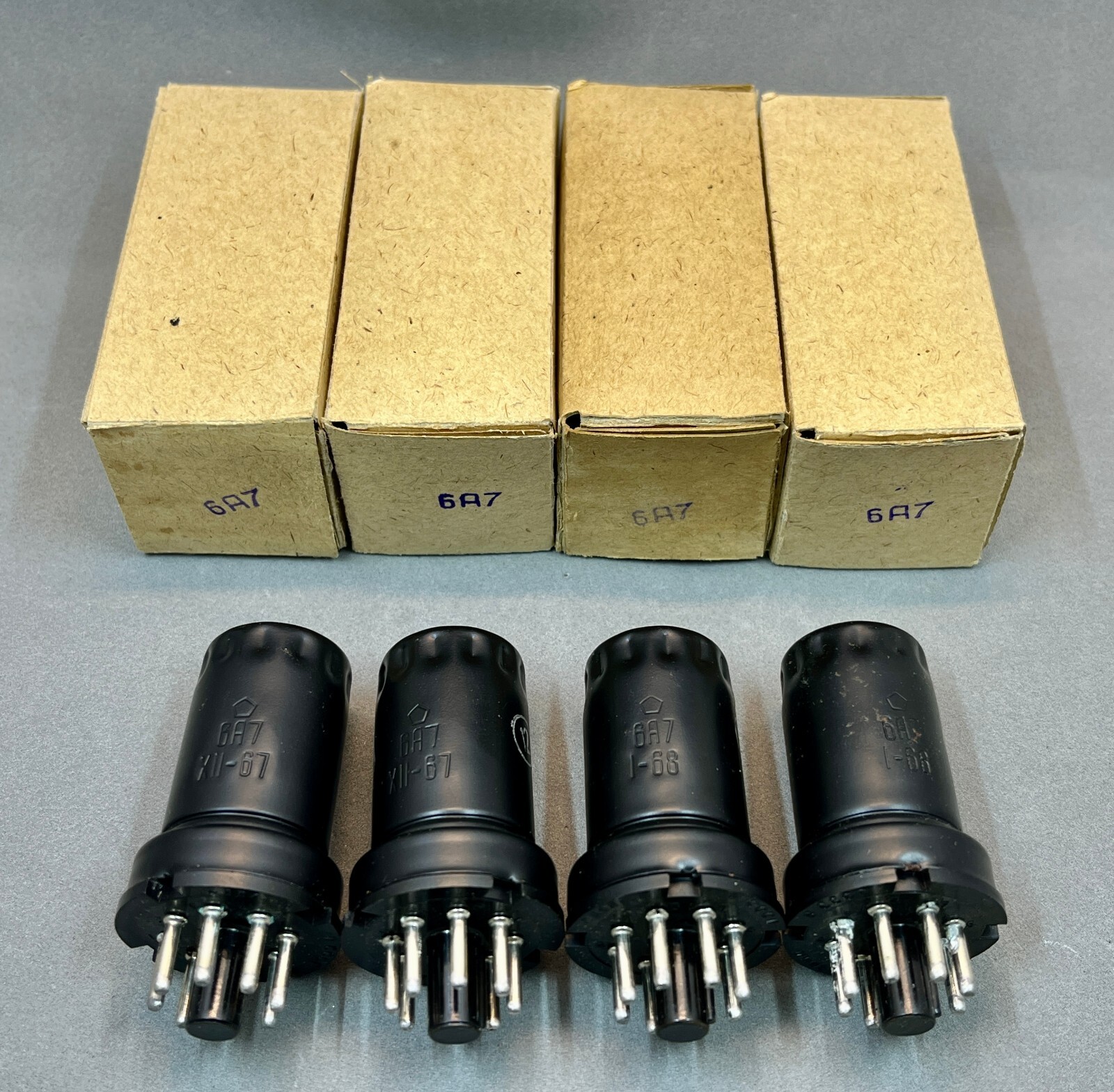 4 PCS 6A7 6А7 (6SA7,6A15B) PENTAGRID CONVERTER Heptode Soviet NEW NOS FONON