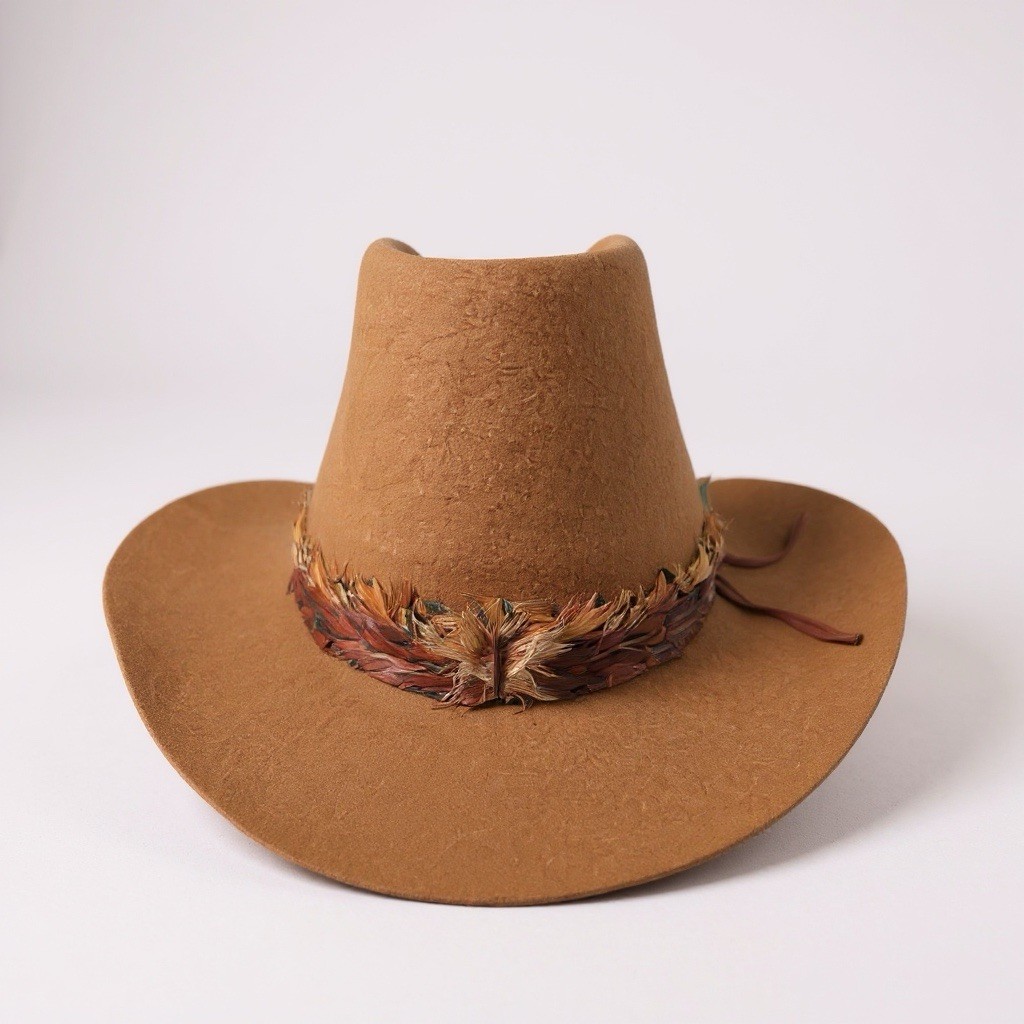 Bronco Hat Brown Misto Felt Western Cowboy Style Hat Size 7 1/8