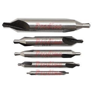 HSS Center Drill Set 60 Degree Combined Countersink #1,2,3,4,5 Machinist