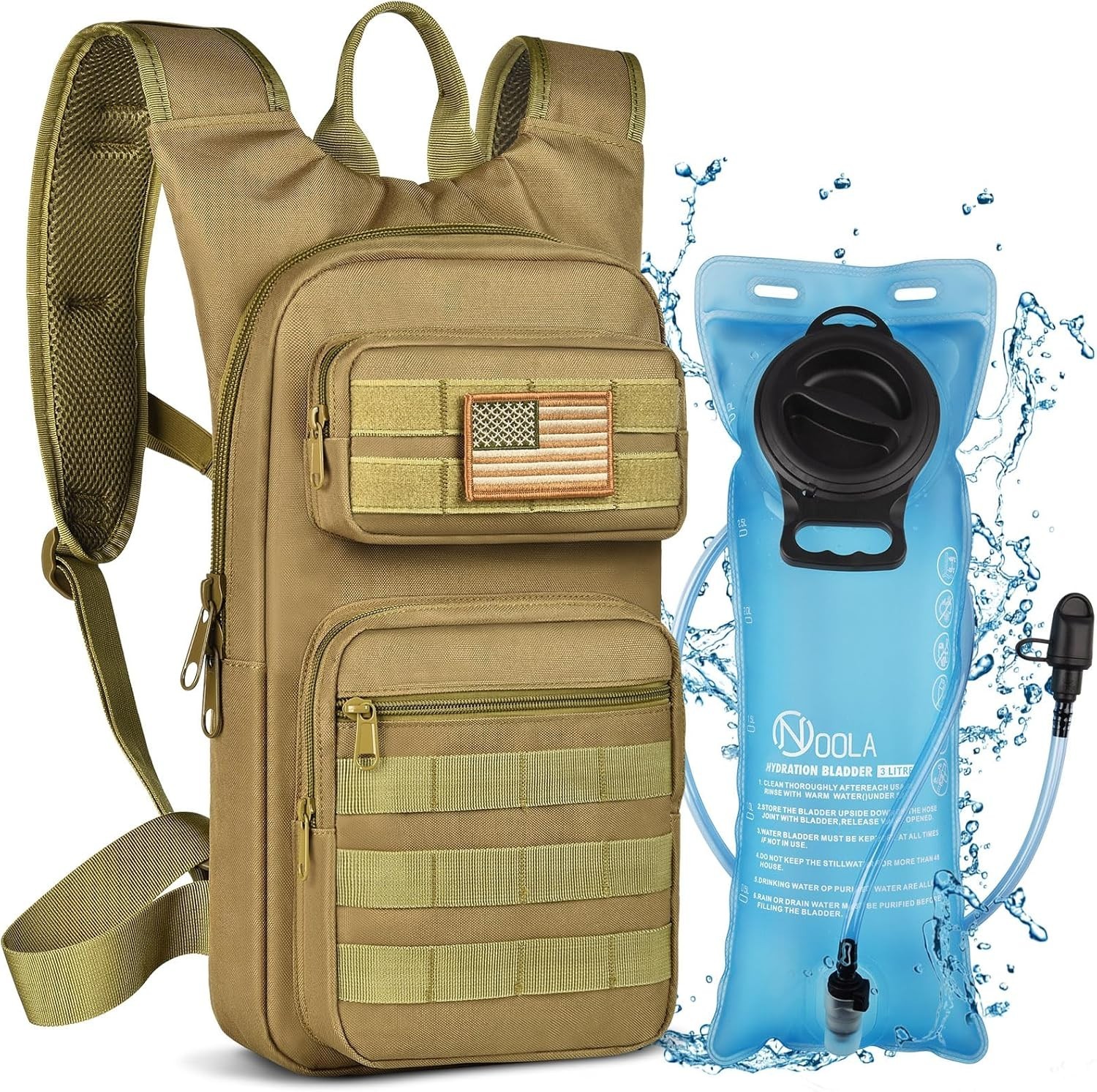 3L Tactical Hydration Backpack for Hiking & Sports - Molle-Compatible & Durable
