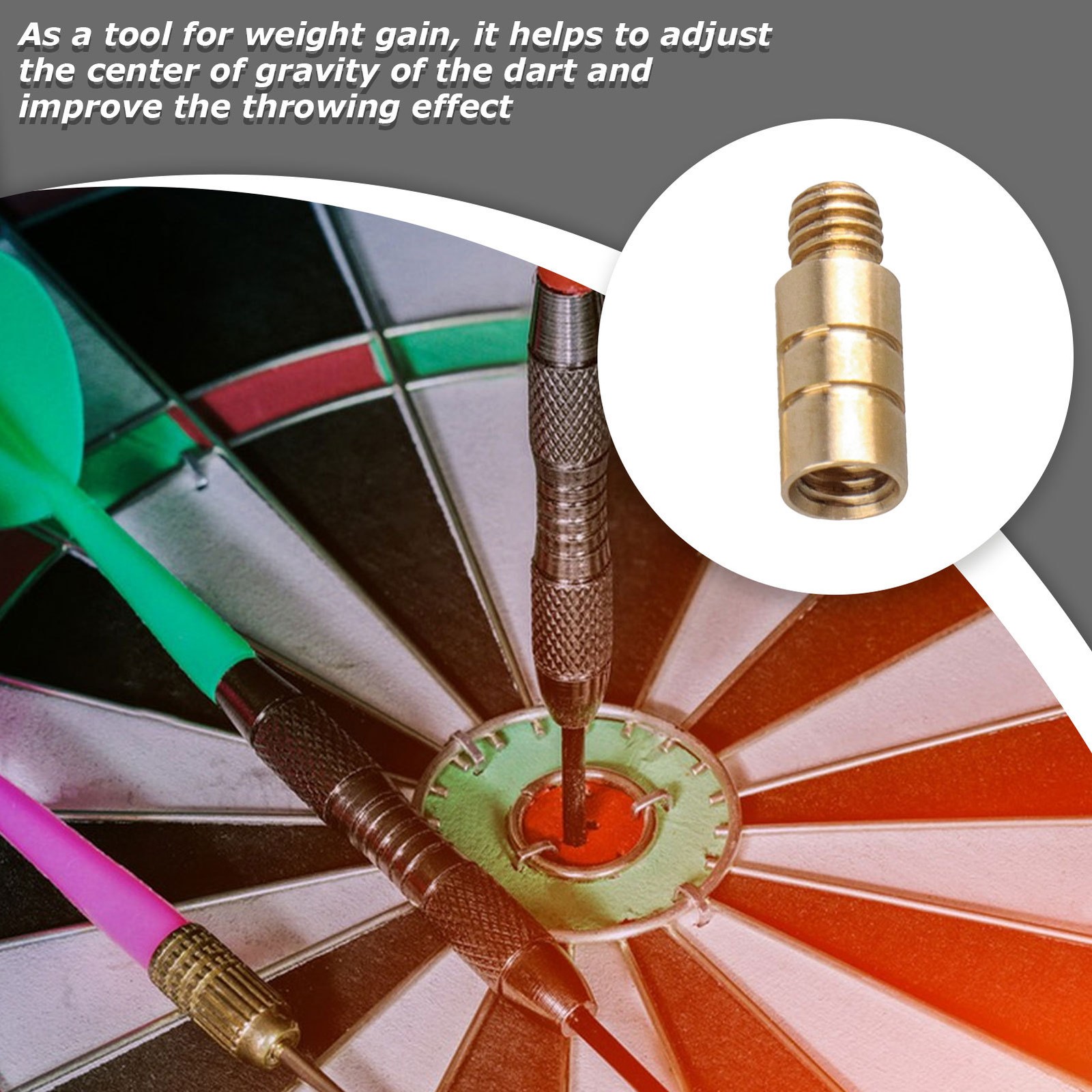 2g Copper Dart Weight Add Accentuator 2Pcs 2BA Thread Copper Color
