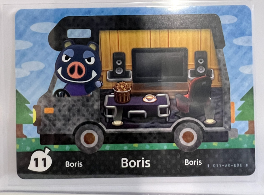 11 Boris 11 Animal Crossing Welcome Amiibo New Leaf RV Series Card NA Version