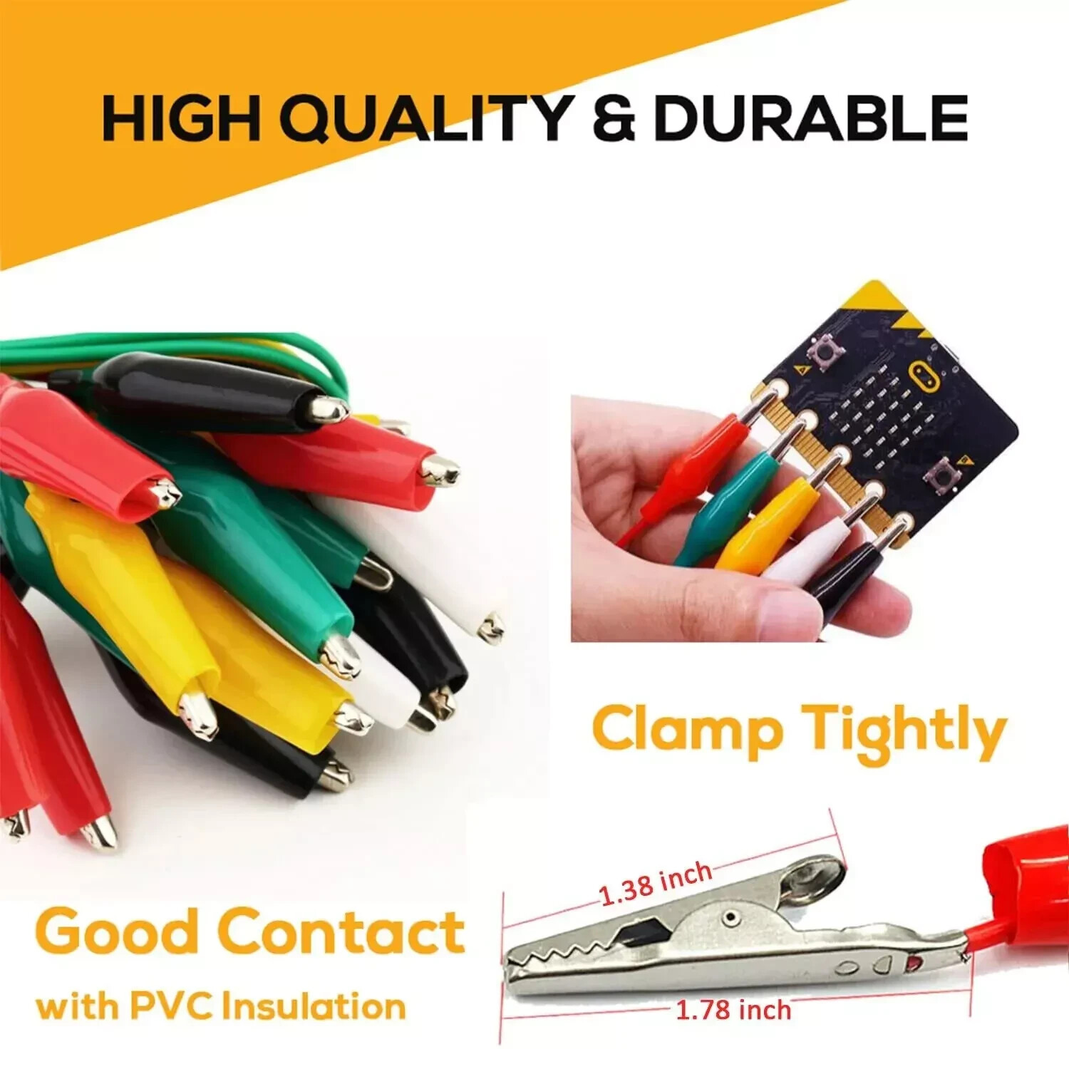 Test Leads Set Jumper Wire With Alligator Clips 10-pc.multi color set
