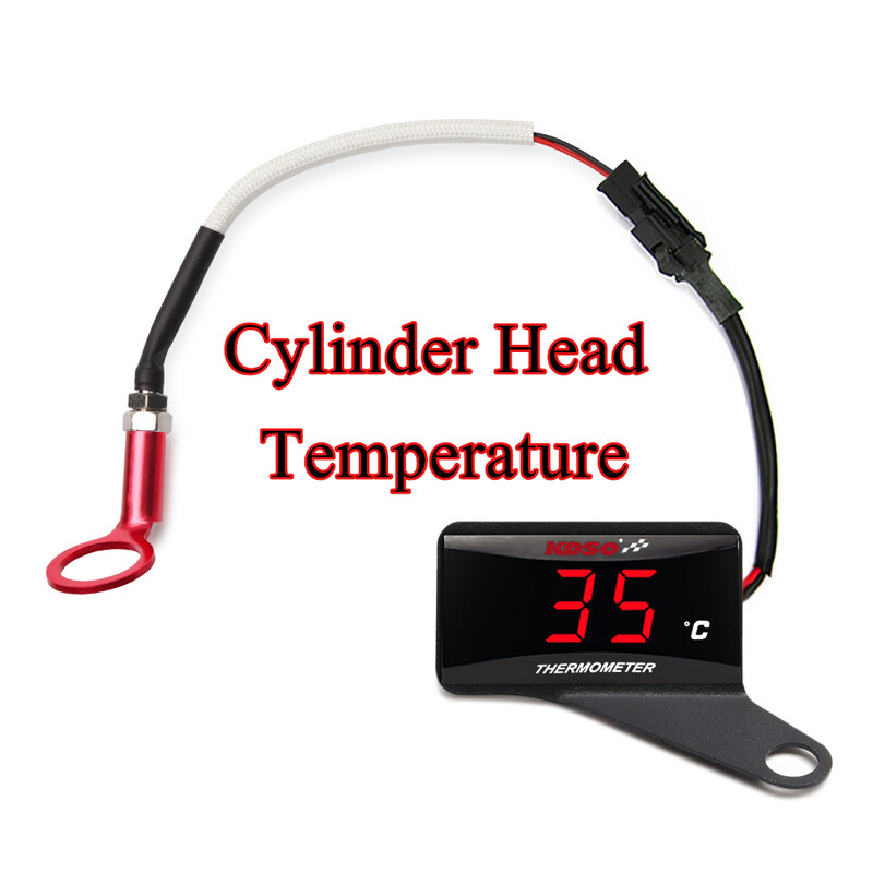 KOSO cylinder head temperature gauge For Honda Yamaha Suzuki Scooter red color