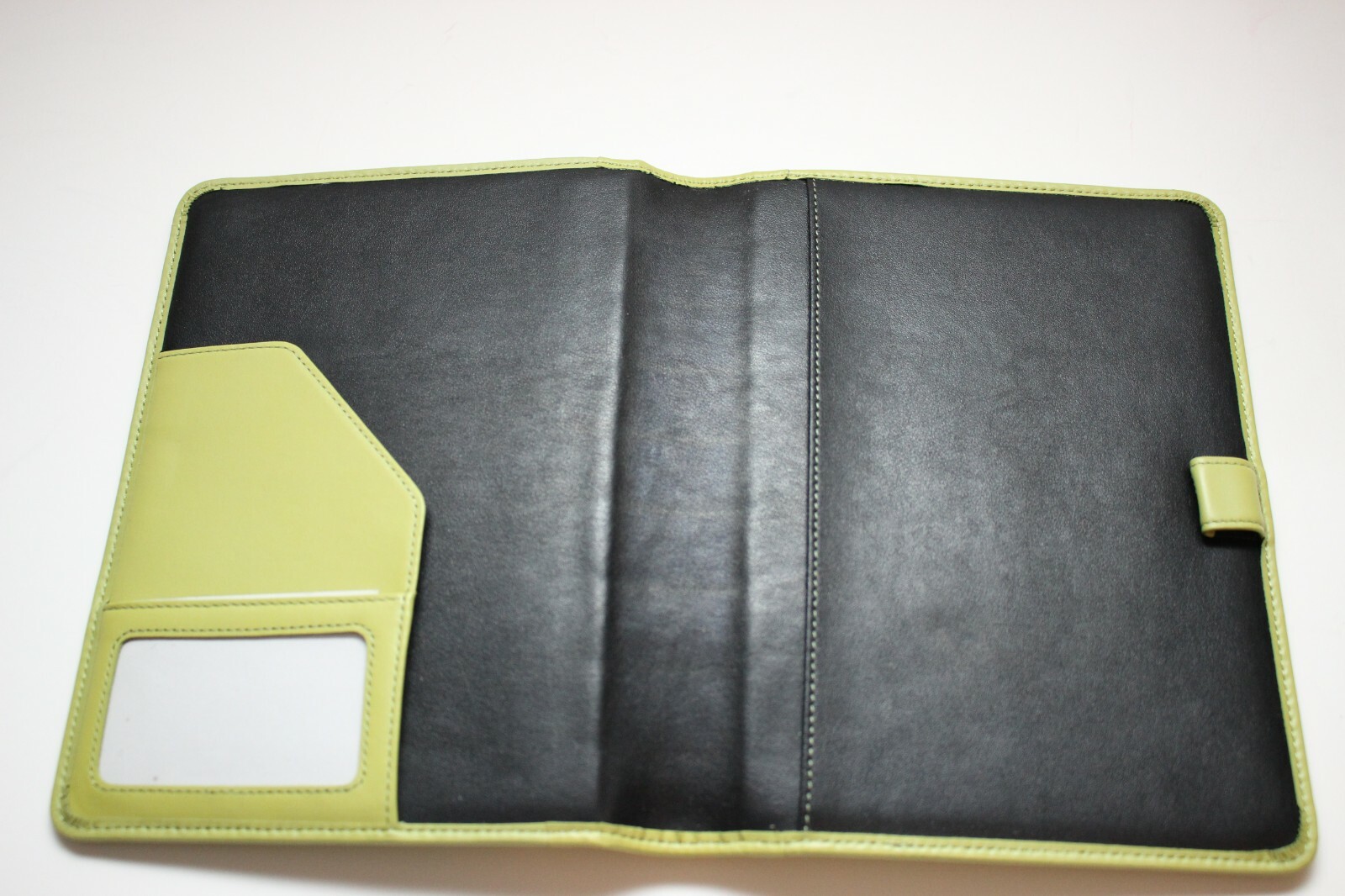 LEVENGER Lime Green Leather Junior Portfolio Folder Memo Holder New With Defect