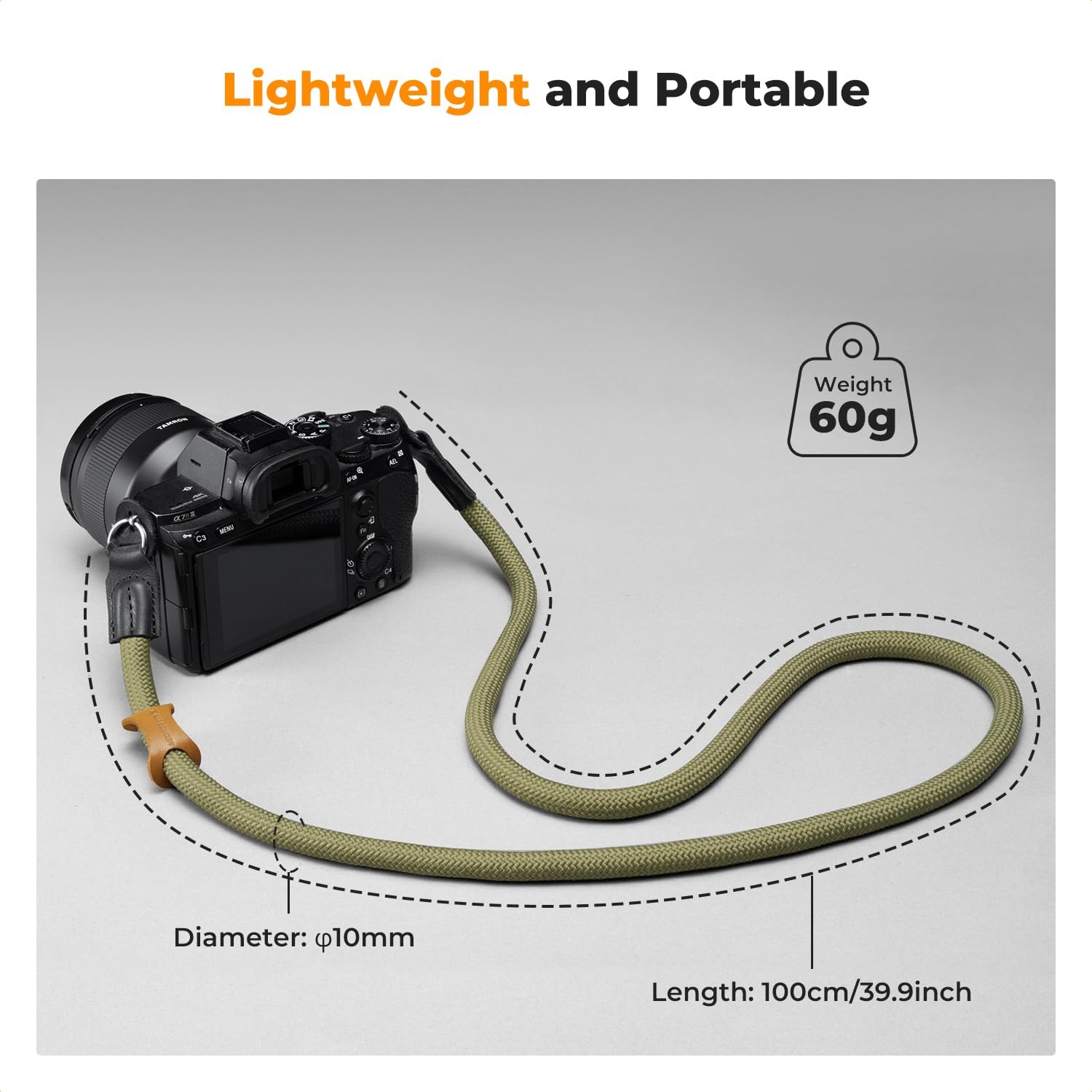 Camera Neck Strap,100cm Nylon Rope Camera Shoulder Strap with O-ring for DSLR Ca