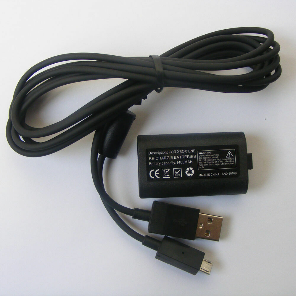 (2 Pack) For X Box One Charge and Play Kit Rechargeable Battery & Charging Cable
