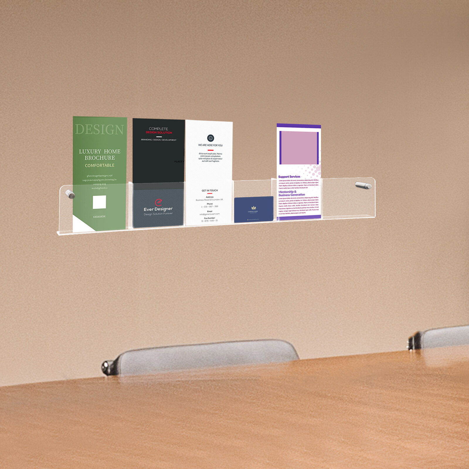 Acrylic Brochure Rack, Acrylic Display Stand, Organizer Rack Wall-mounted New