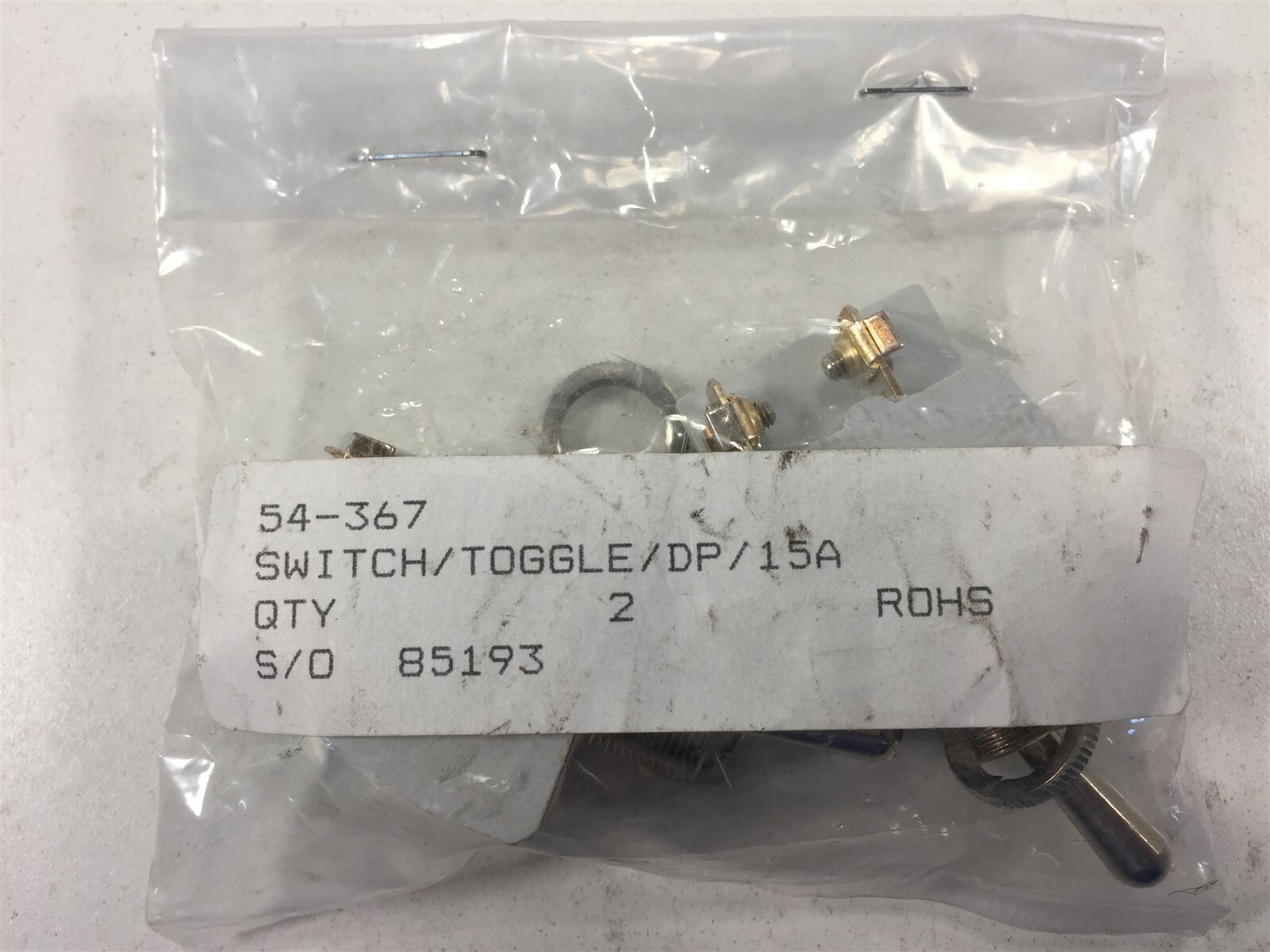 (1) NTE 54-367 Toggle Switch DPST Bat Handle