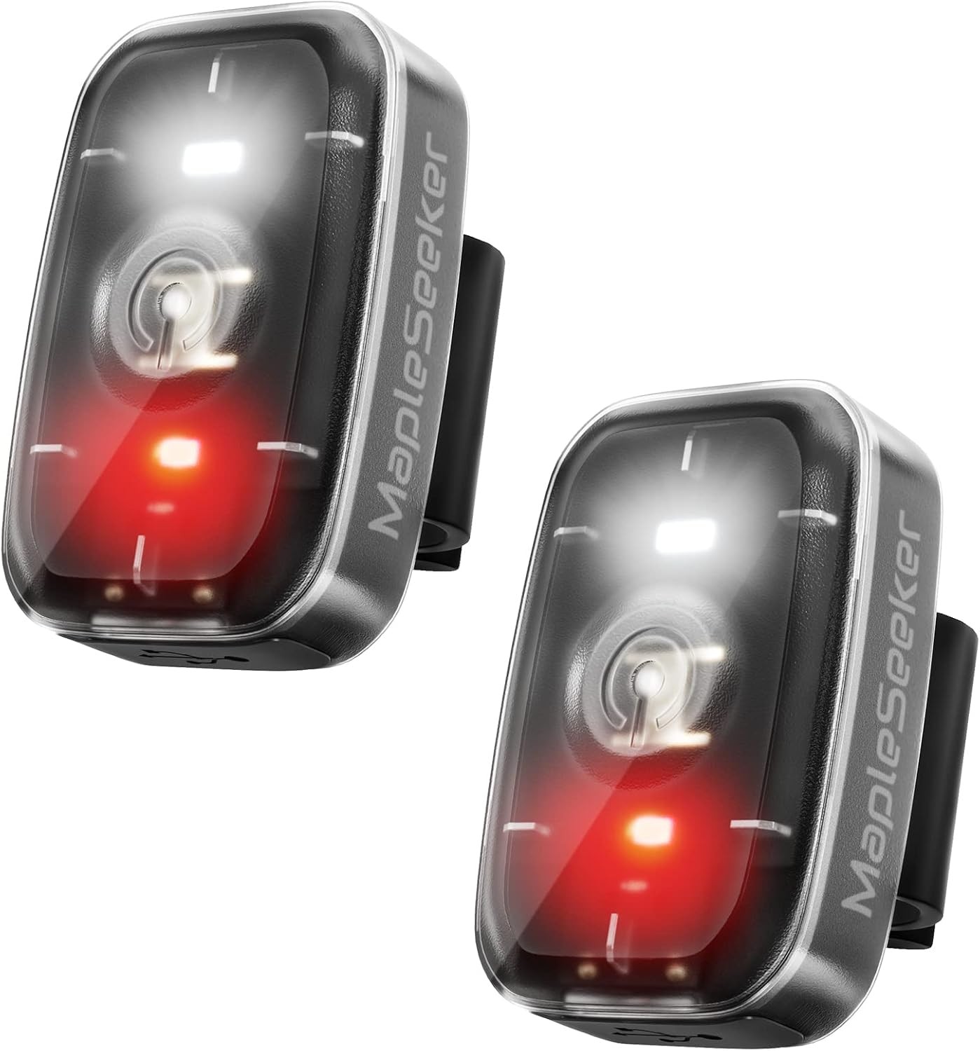 LED Safety Light, Clip On Strobe/Running Lights for Runners, 2-Pack Black