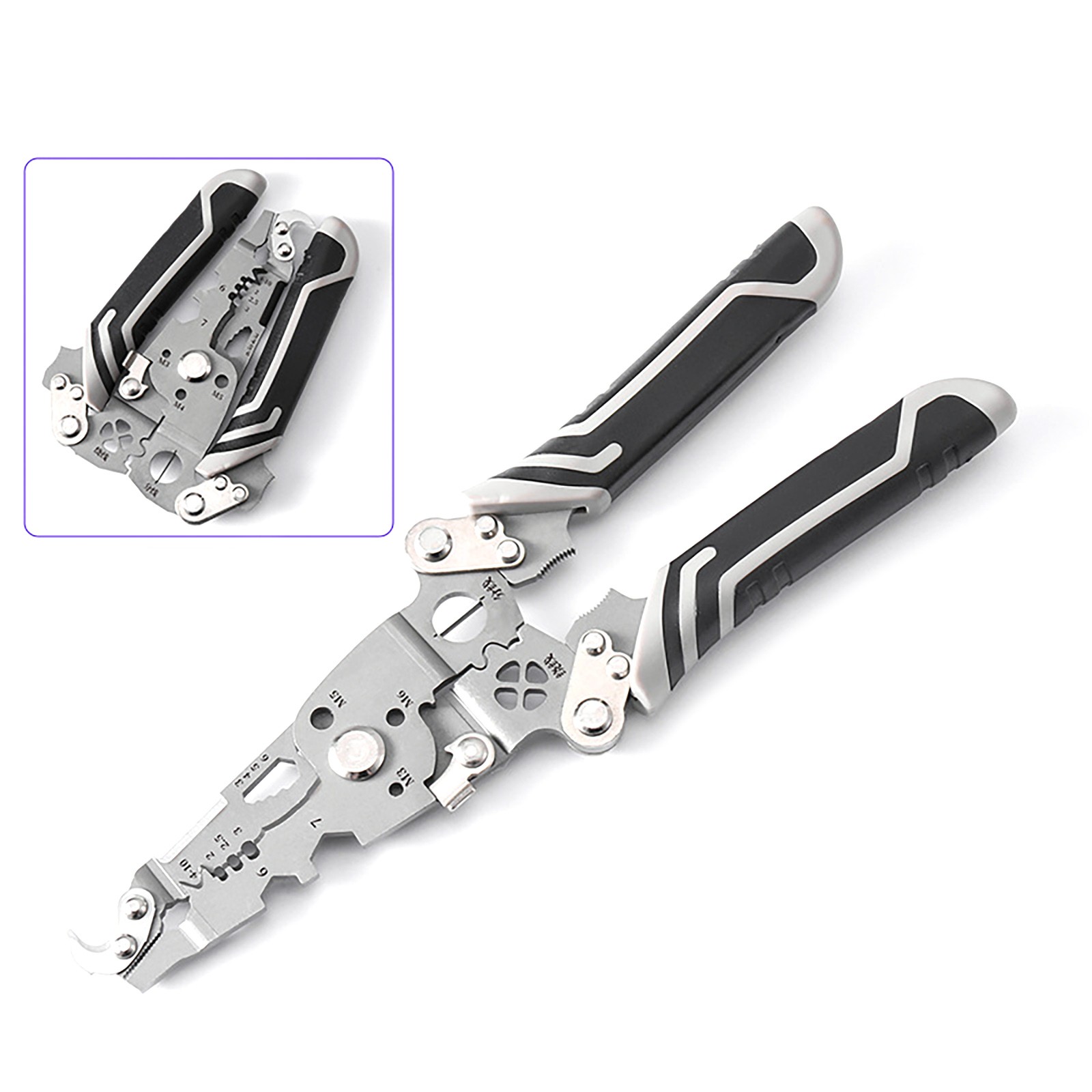 Multi-function Foldable Wire Stripper,Multifunctional Wire Stripper Tool 18-in-1