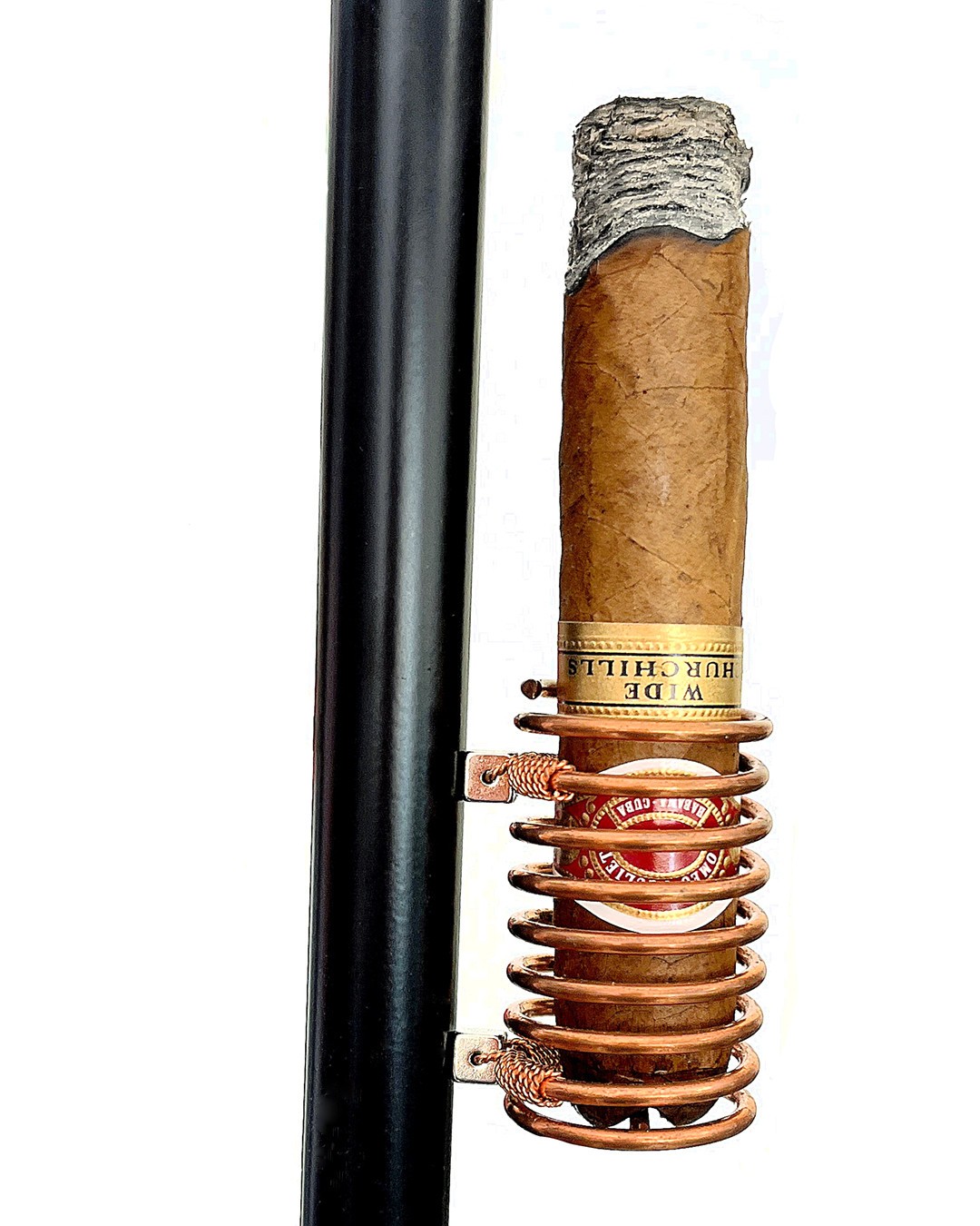 Jumbo Cigar Holder for Golf Cart - Magnetic, Solid Copper, Handmade 70 ring