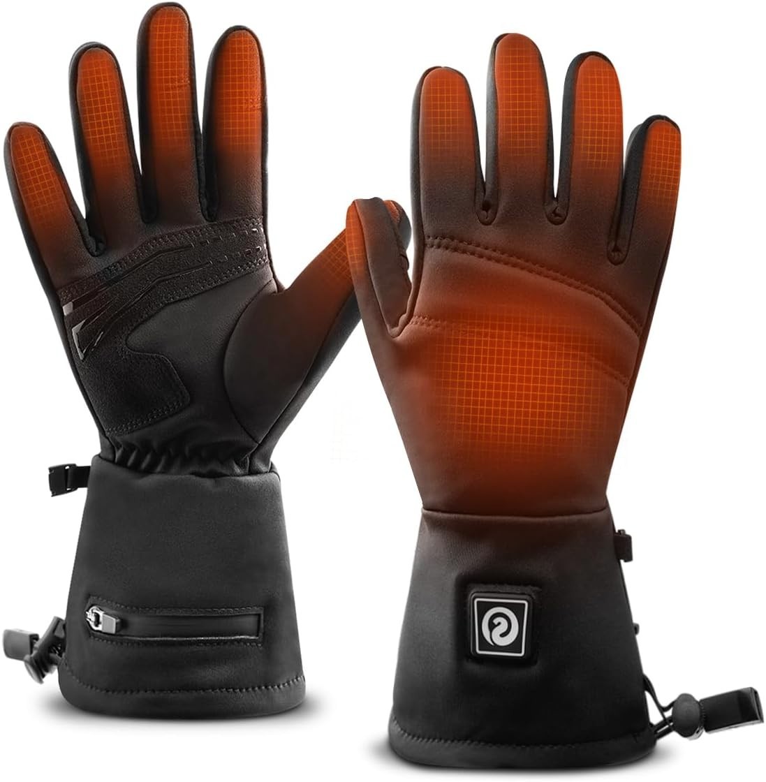 Heated Glove Liners 7.4V Rechargeable, 3 Heat Levels, Winter Ski Gloves (XXS)