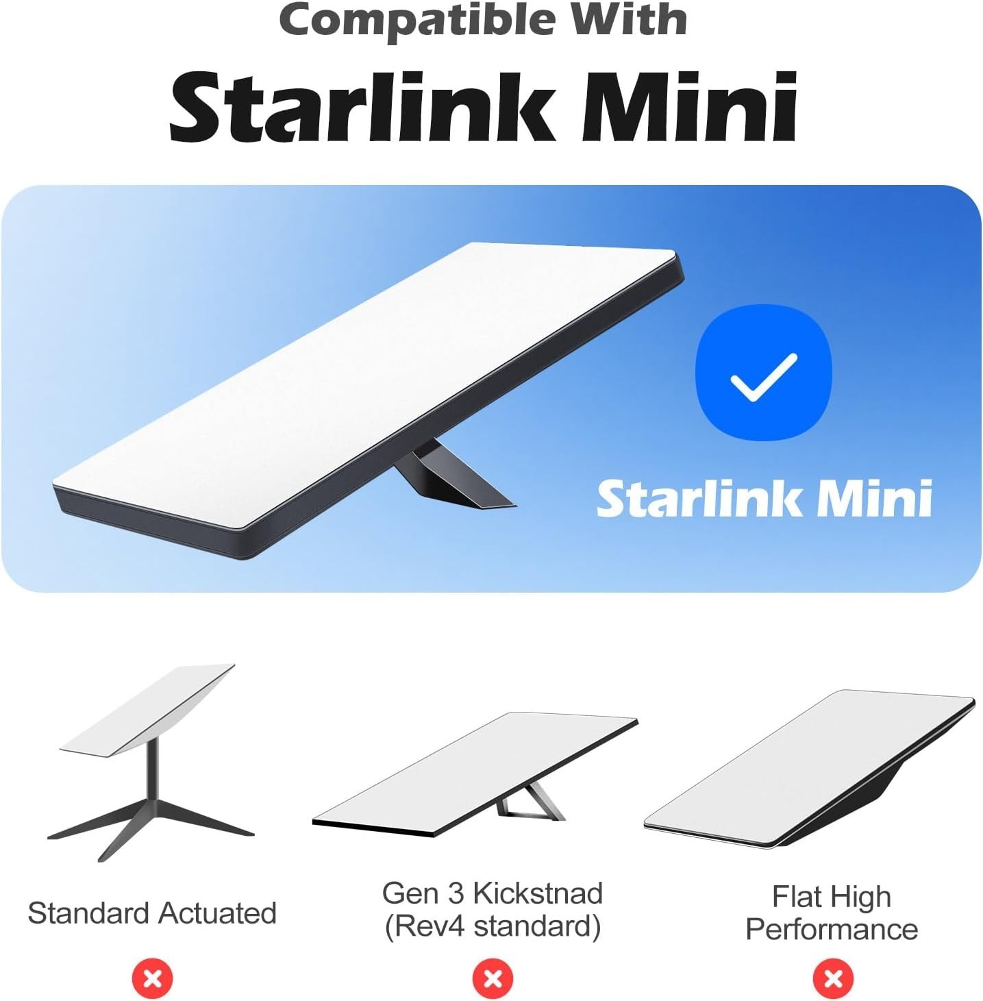 Starlink Mini Mount - Locking Suction Cup with Anti-Shake Tech, No Assembly for