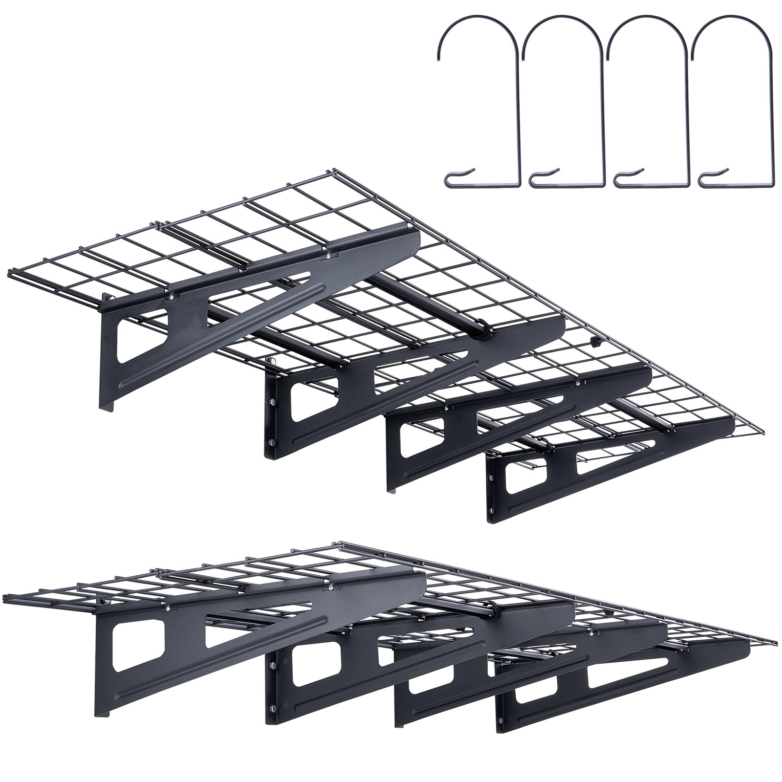 VEVOR 2PCS 6x2 ft Garage Storage Shelving Wall Mounted Heavy Duty Shelves Rack