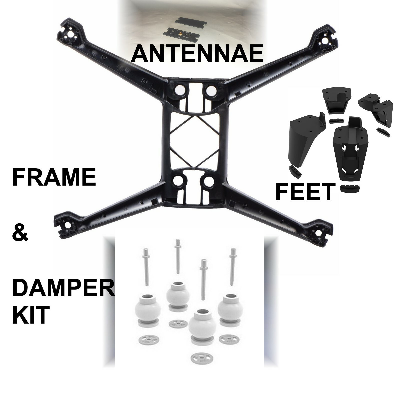 Parrot Bebop 2 Central Cross FRAME - FEET -  ANTENNAE - DAMPER KIT