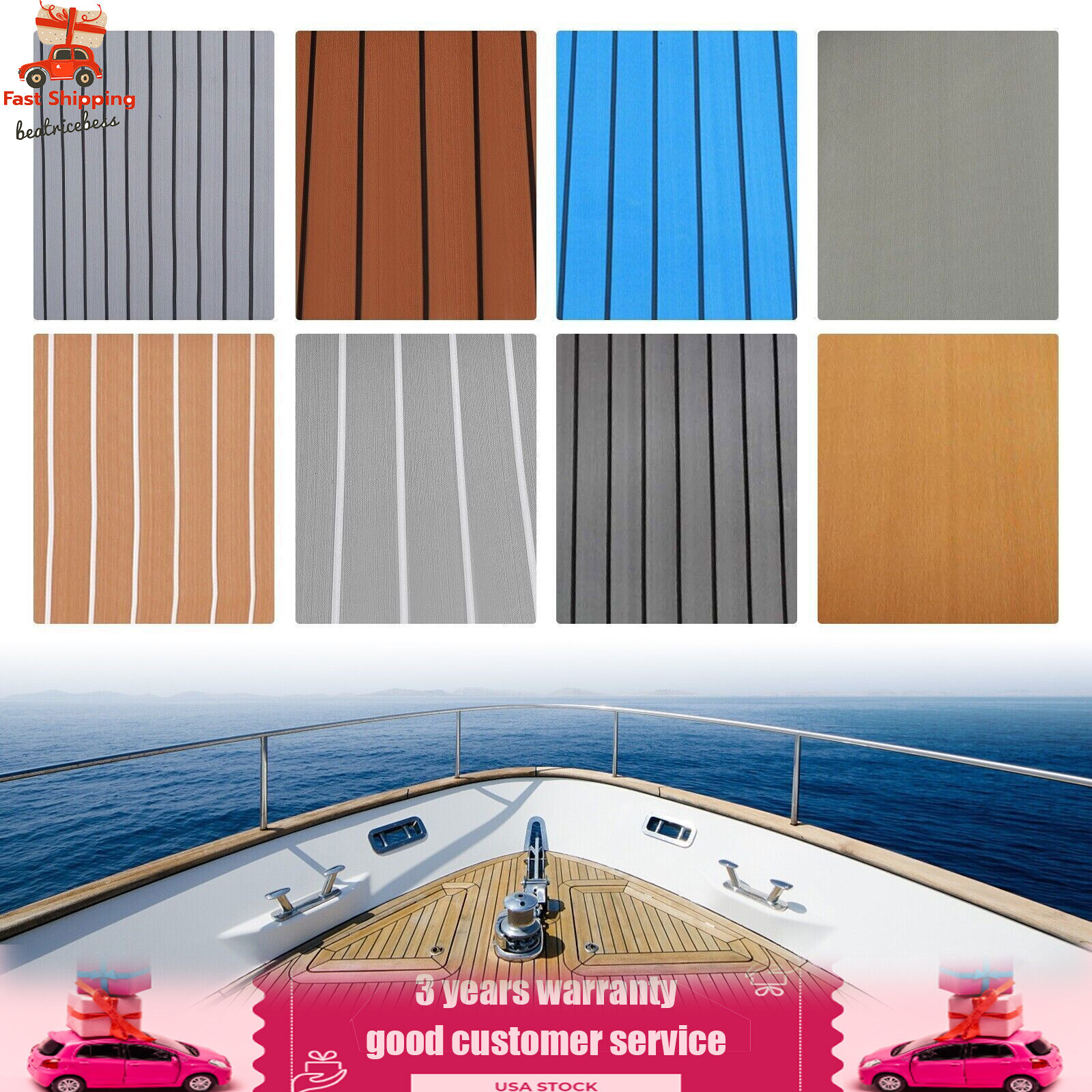 Marine Boat Flooring EVA Foam Yacht Teak Decking Sheet Carpet Floor Pad 94"x 35"
