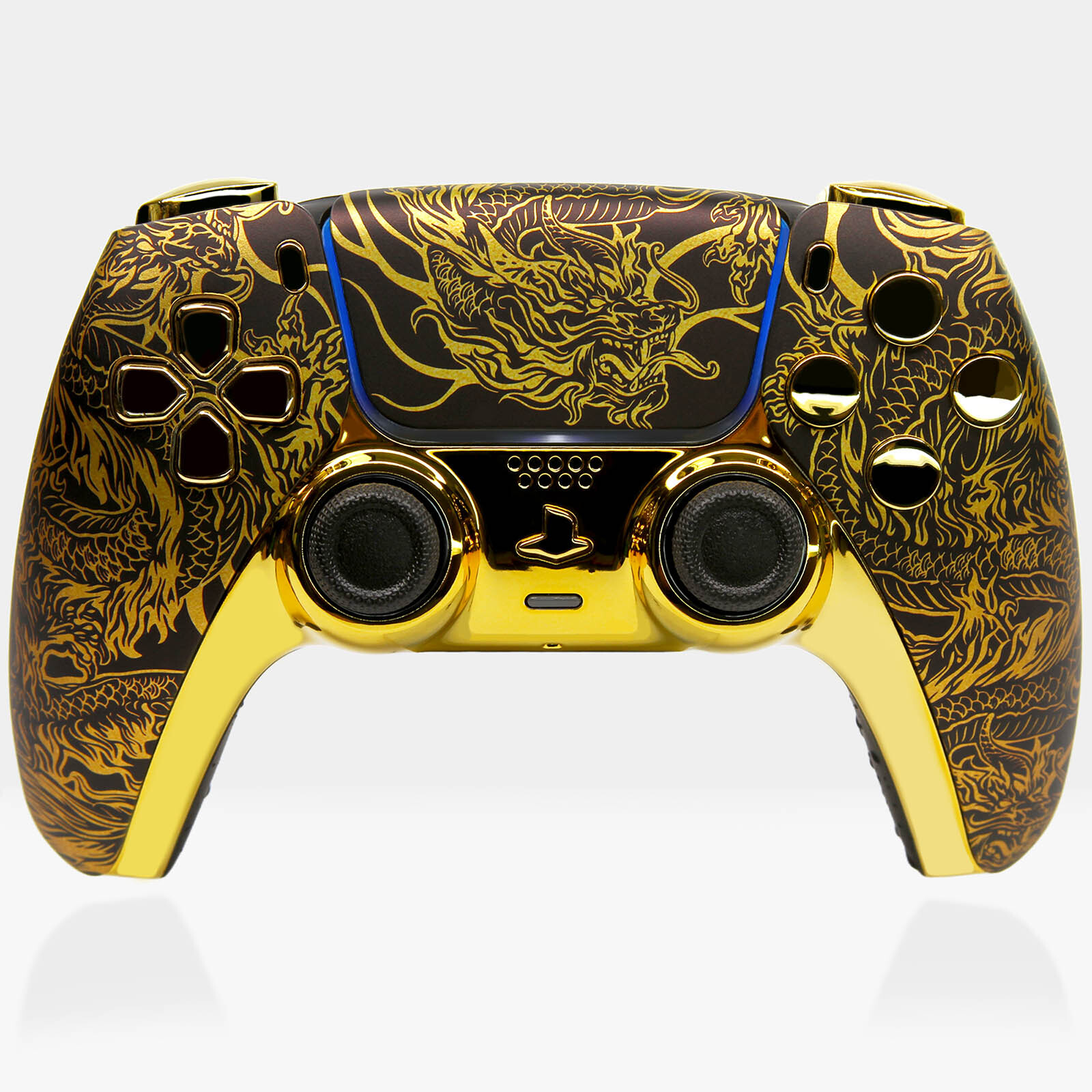 Golden Dragon Sony x Killscreen DualSense PS5 Controller Gold Clicky Mouse Click