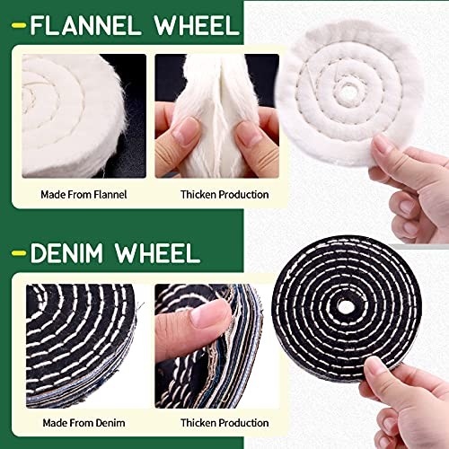 8Pcs 4inch Buffing Polishing Wheel Kit Includes Polishing Compounds, Buffer