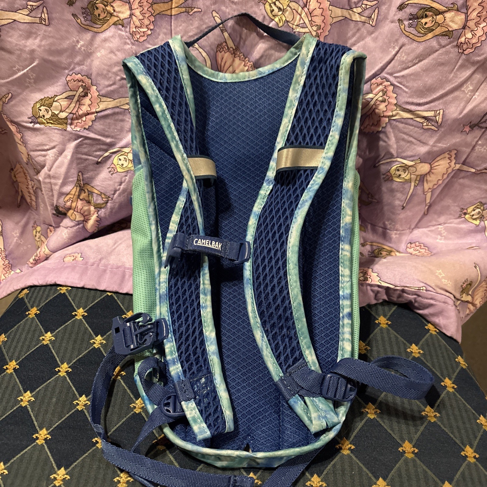 Camelback Mini Mule Pack Hiking Backpack Blue and Green Backpack