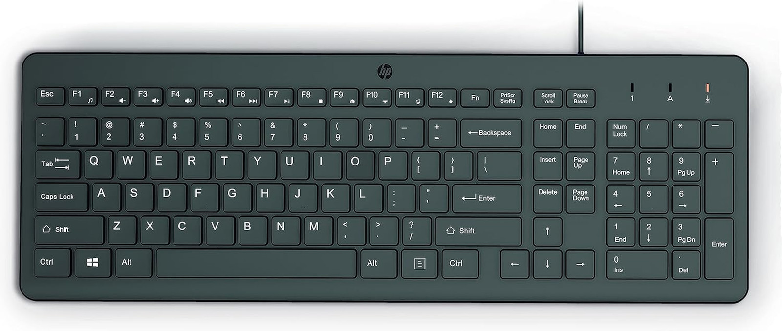 Wired USB Keyboard Full Size Ergonomic Silent Keyboard with Numpad Plug and Play